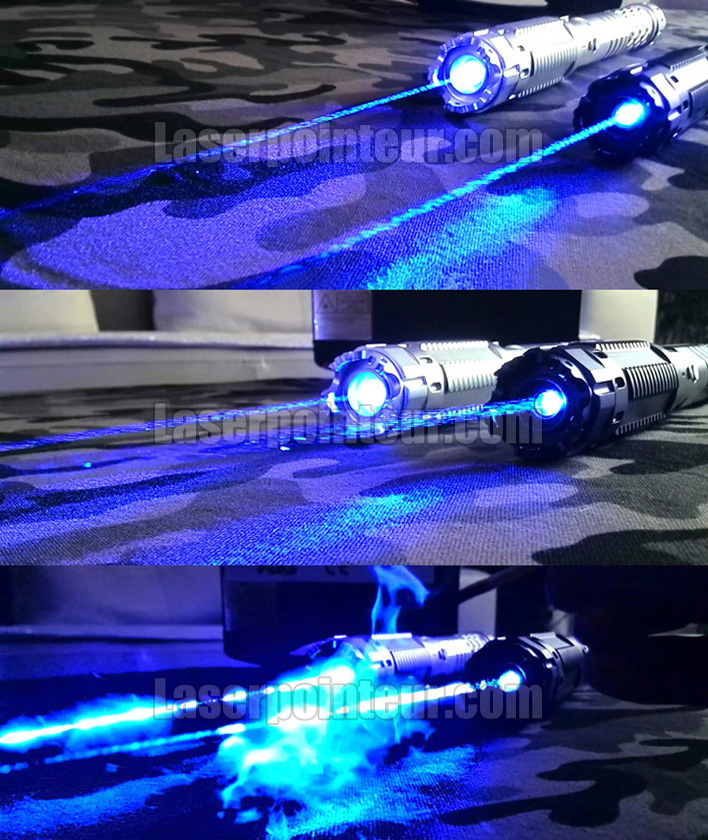 pointeur laser bleu brûlant