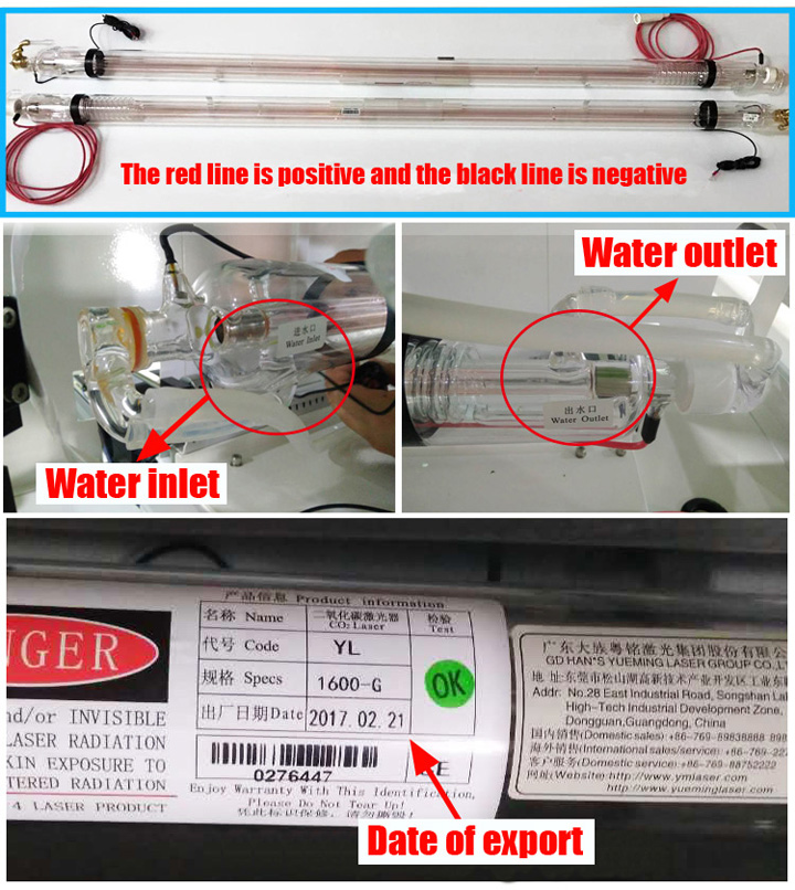 tube laser CO2 pour découpe laser