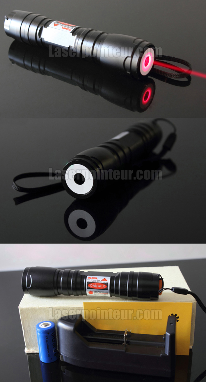 Pointeur laser rouge rechargeable 200mW 650nm noir étoilé - FR -  Laserpointerpro