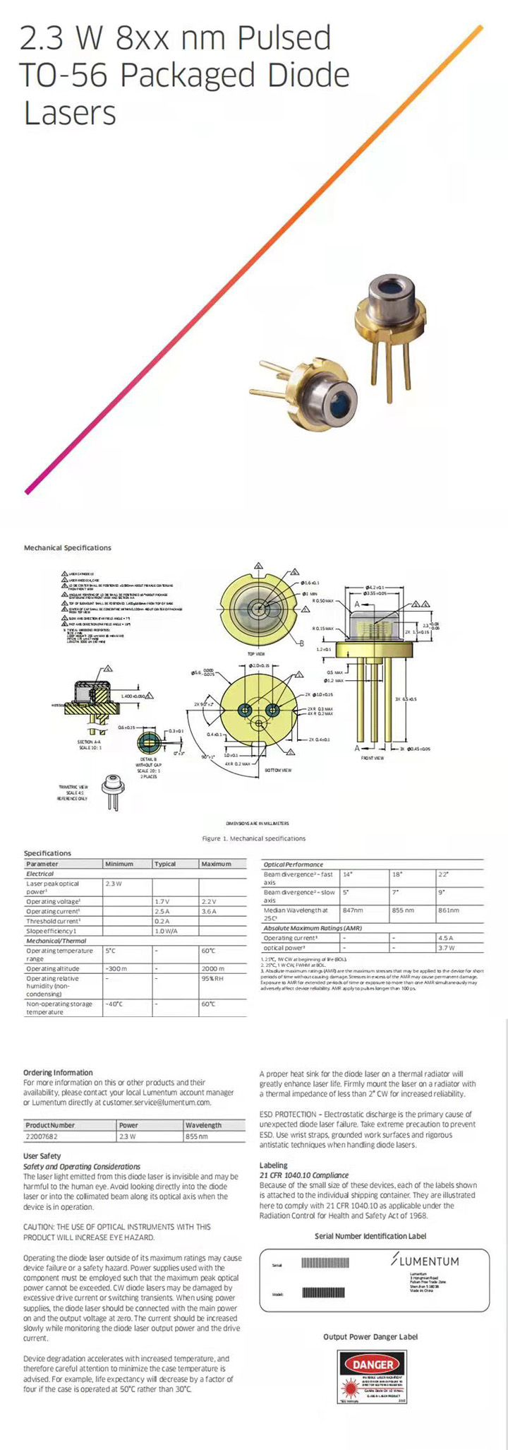 Diode laser 850 nm 2,3 W