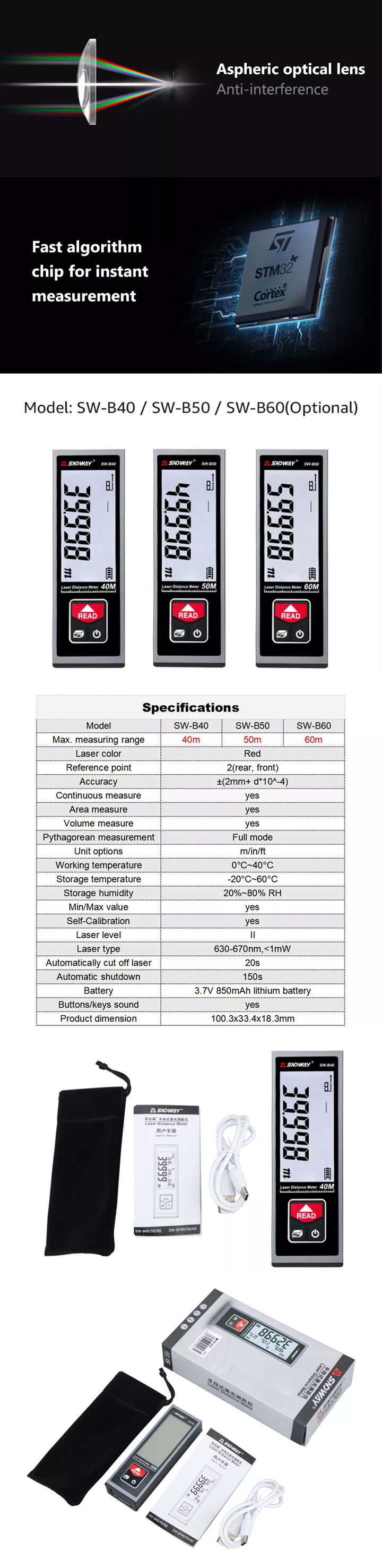 distancemètre laser avec Bluetooth