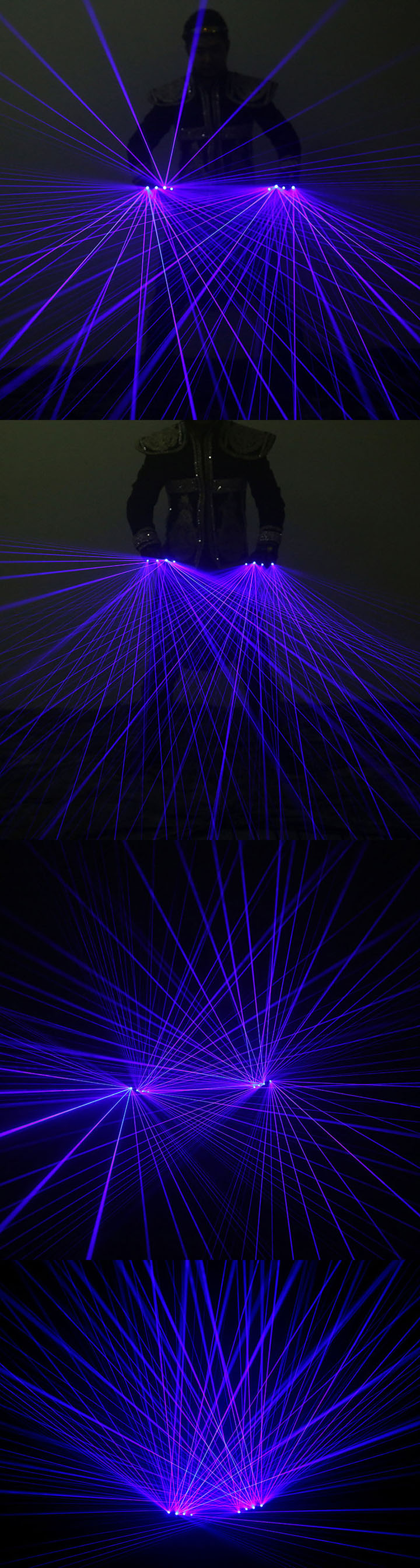 gants laser bleu