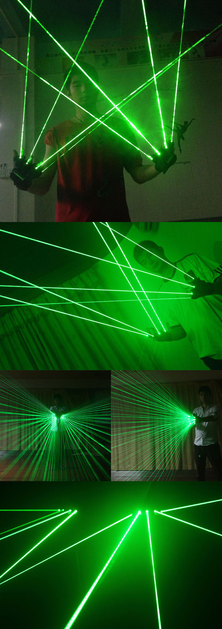 Gants laser vert