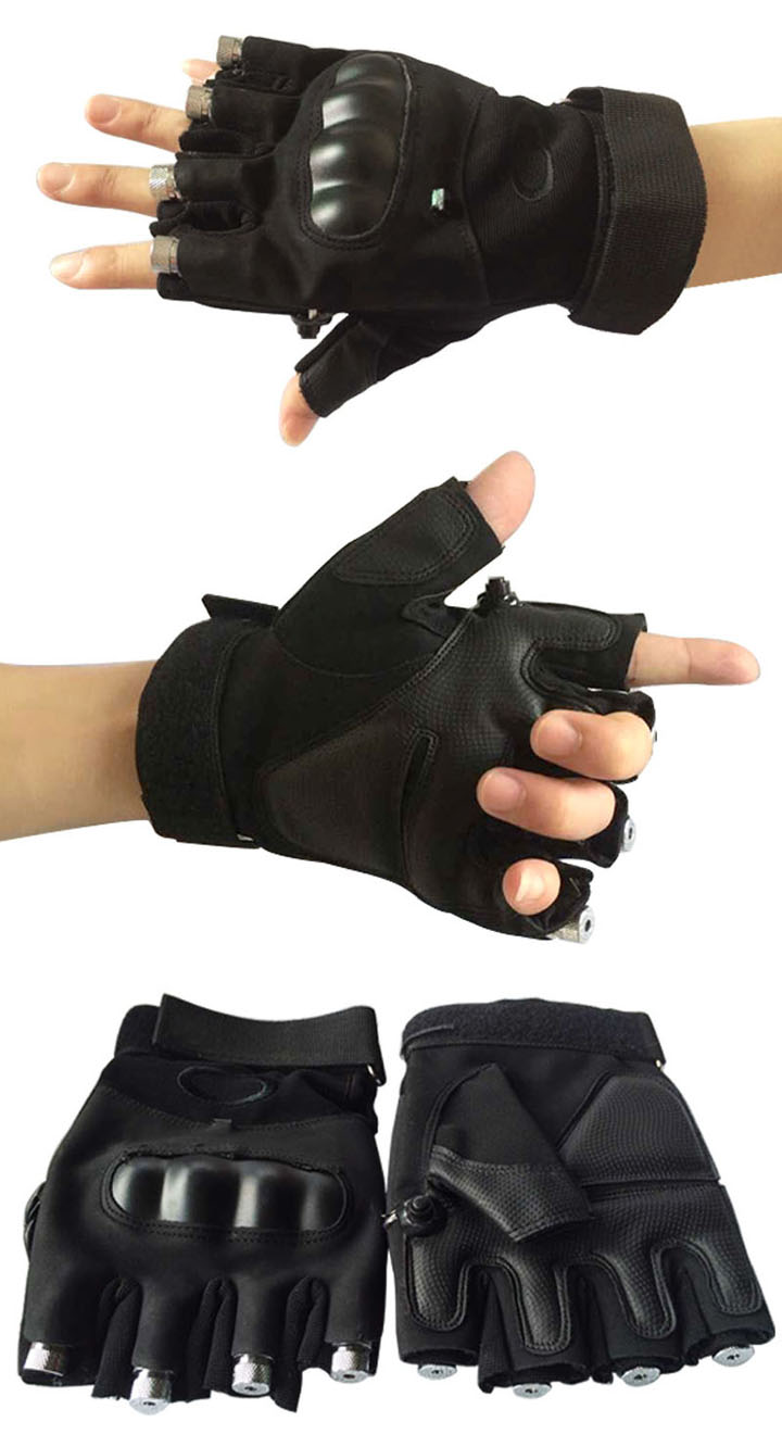 Gants puissants de lumière laser rouge avec 4 modules