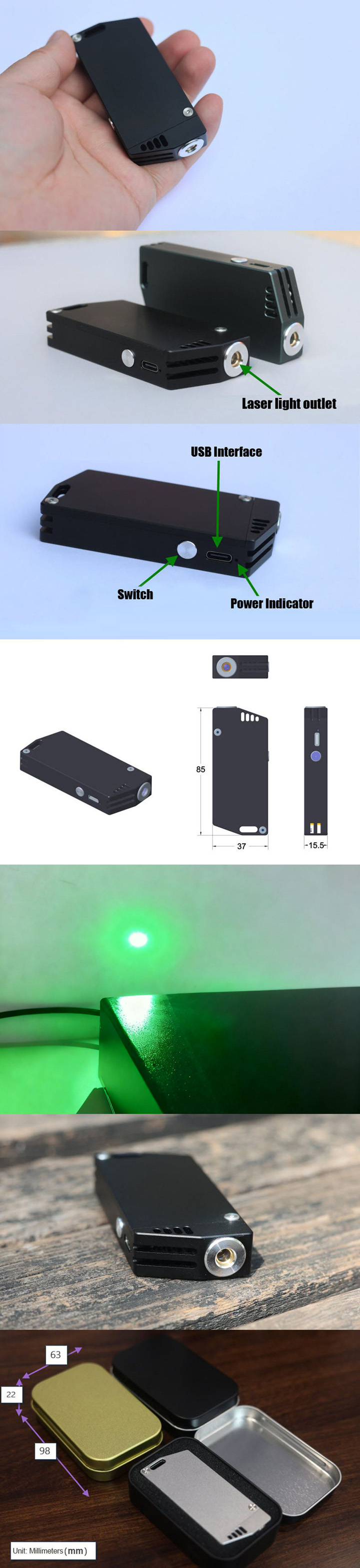 Pointeur laser vert 545 nm