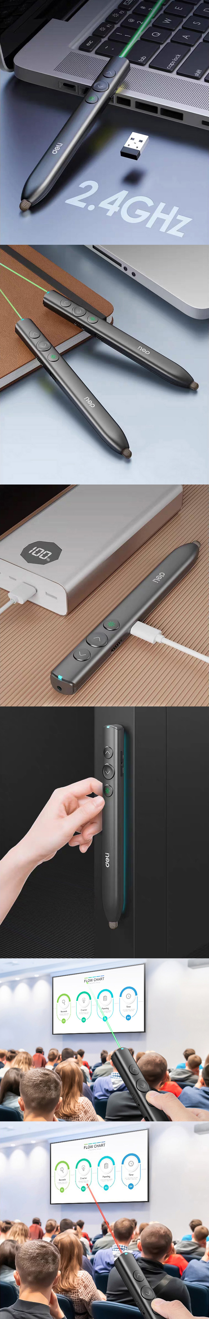Télécommande de présentation sans fil avec pointeur laser
