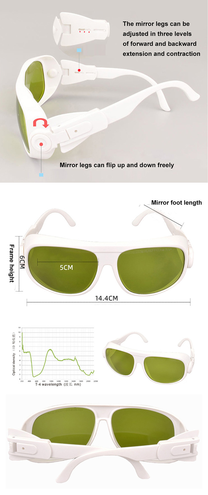 Lunettes laser 808nm 850nm 980nm 1064nm 1070nm