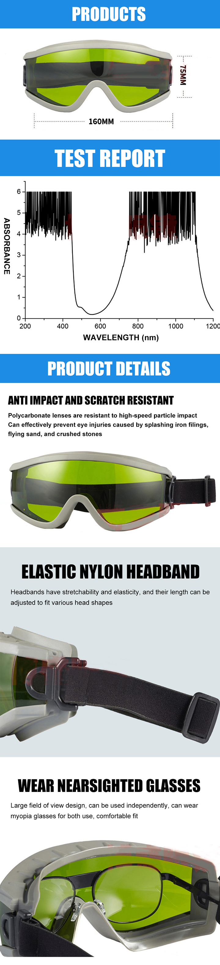 Lunettes professionnelles pour laser