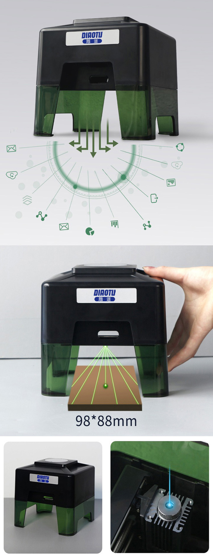 Machine de gravure laser pour usage domestique