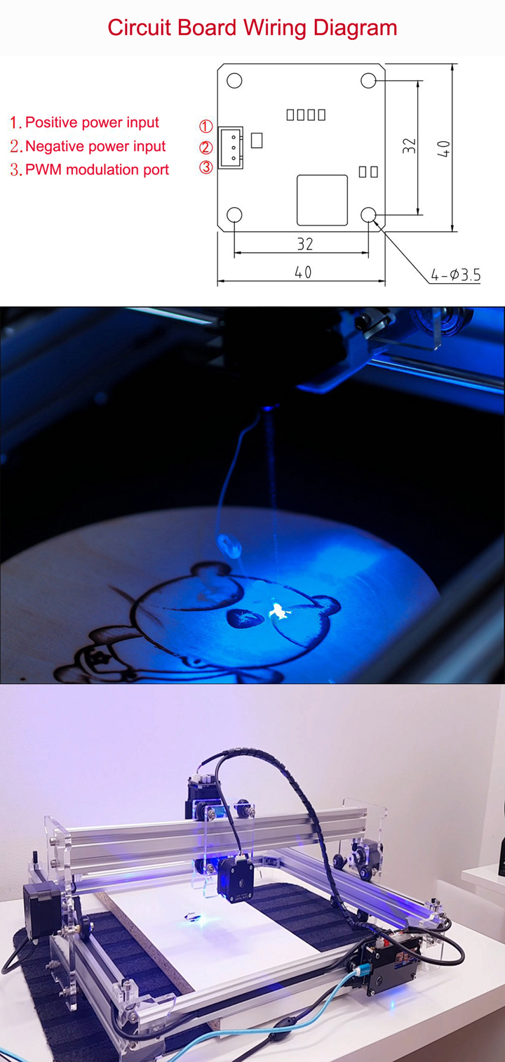 module de gravure laser bleu
