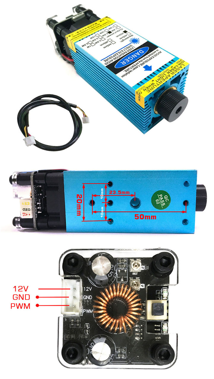 module de gravure laser bleu