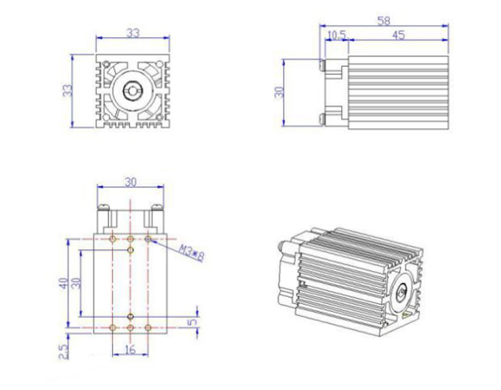 module laser bleu