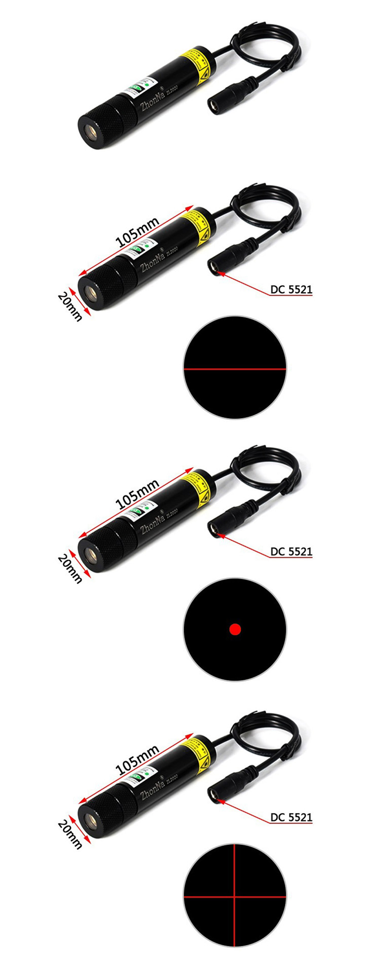 Module laser rouge point/ligne/croix