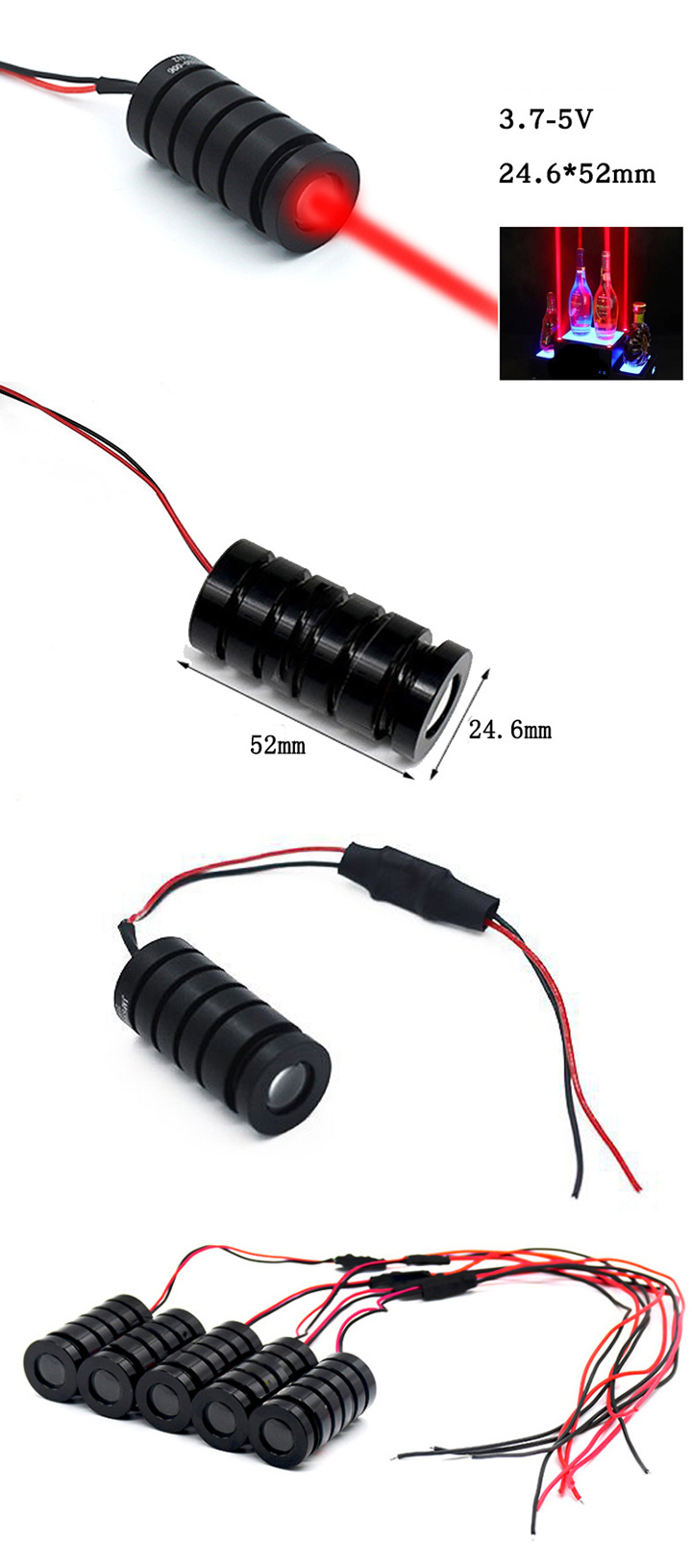 Module laser rouge à faisceau épais