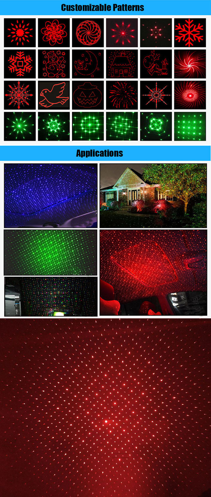 Module laser rouge avec tête de motif