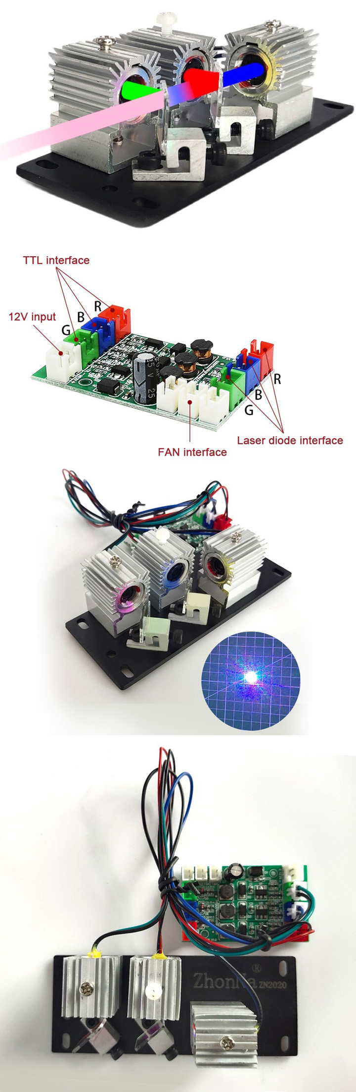 Module laser à lumière blanche RVB