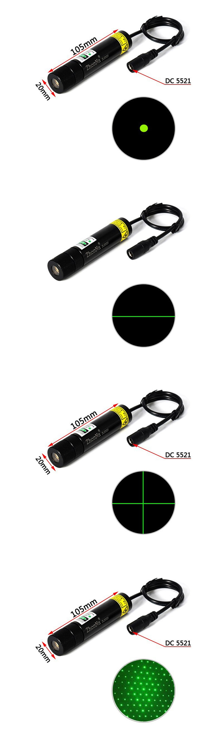 Module laser vert point/ligne/croix/étoilé