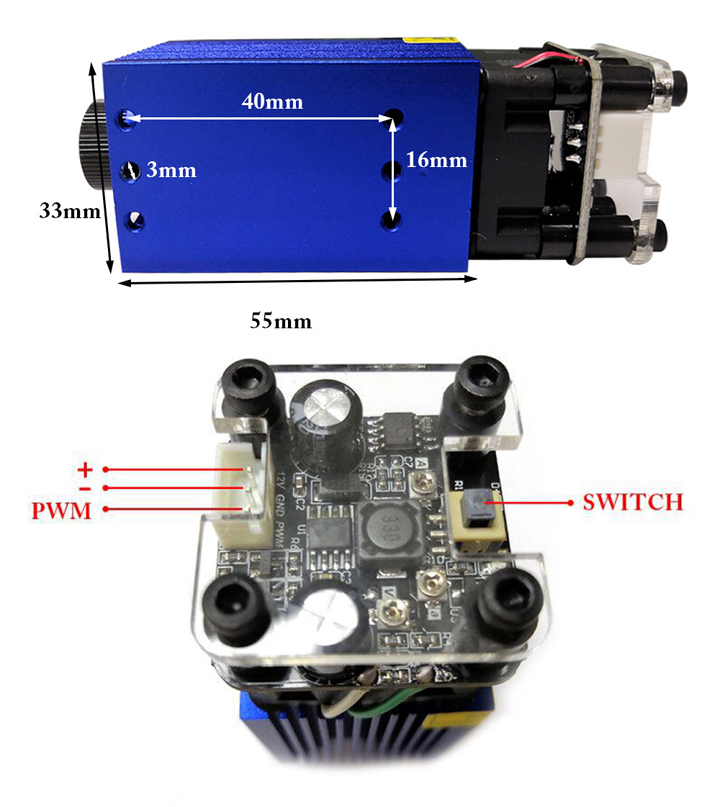 module laser violet 405nm 500mW