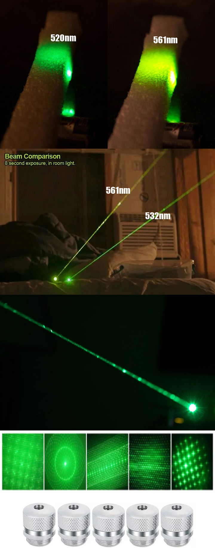 Pointeur laser vert avec motifs