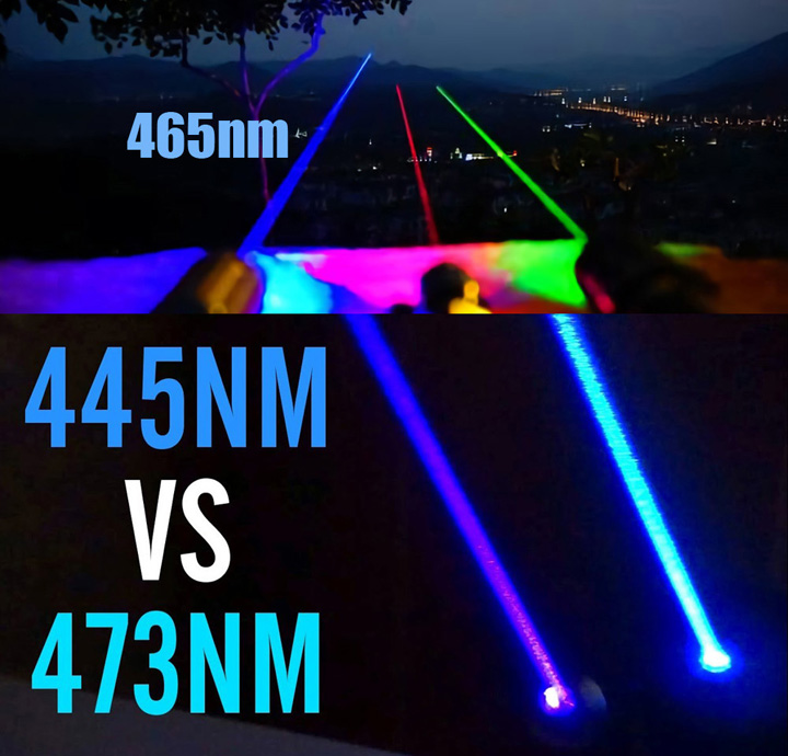 pointeur laser bleu 465 nm / 473 nm