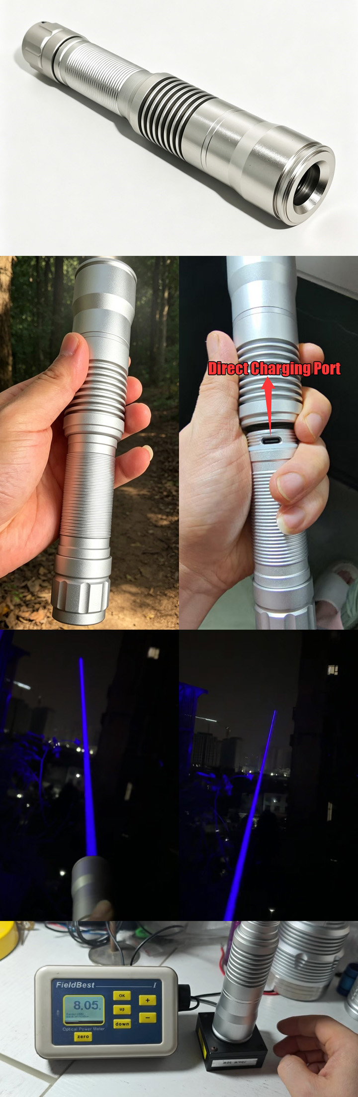 Pointeur laser bleu à faible divergence