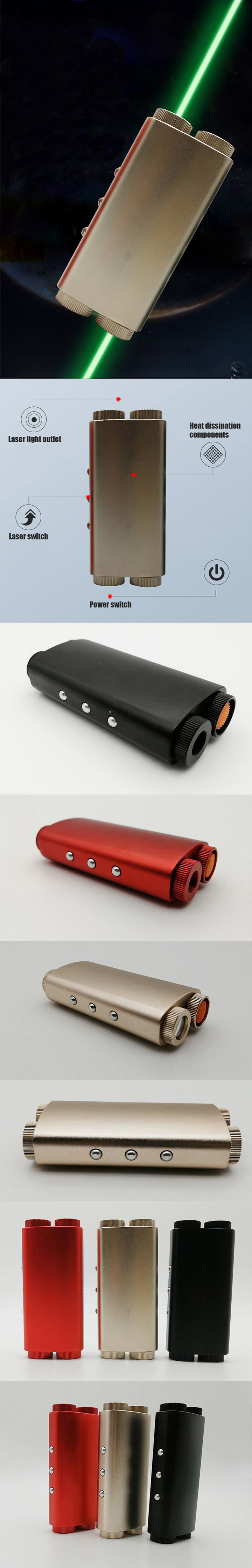 Pointeur laser vert double faisceau 520 nm