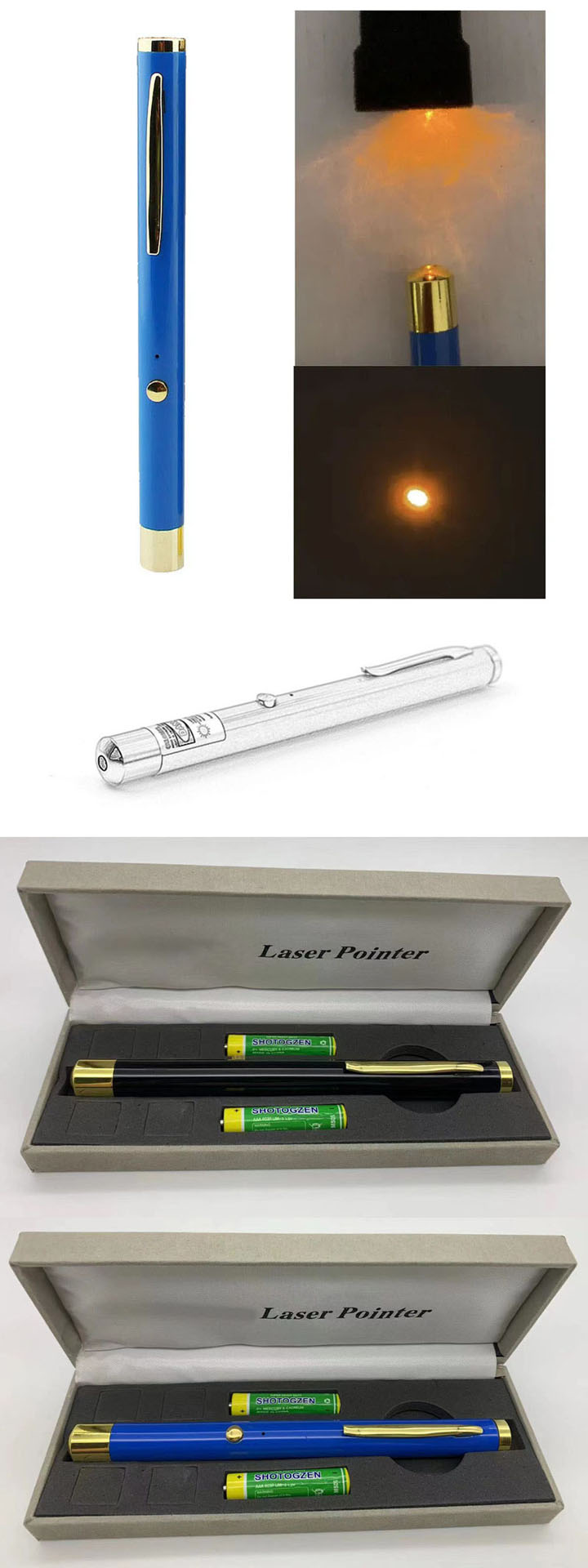 Stylo laser jaune 589 nm