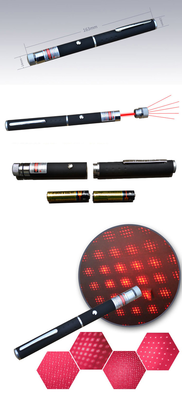 stylo laser rouge avec motif