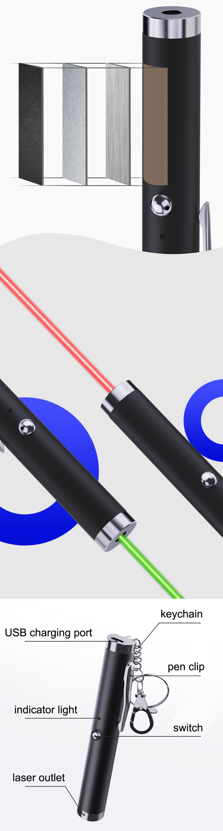 stylo laser rouge USB