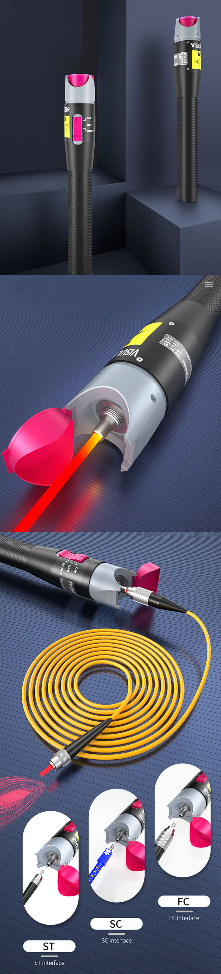 Testeur fibre pointeur laser