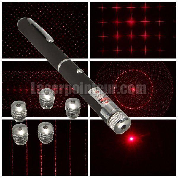 Stylo pointeur laser rouge 5-100mW classe 3 avec embouts