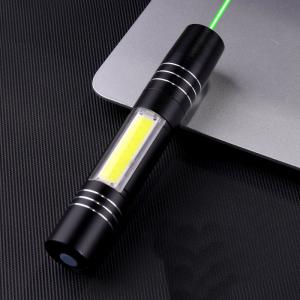 Petit pointeur laser vert USB rechargeable avec lampe de poche